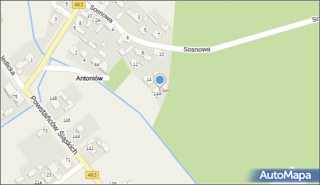 Antoniów, Sosnowa, 16, mapa Antoniów