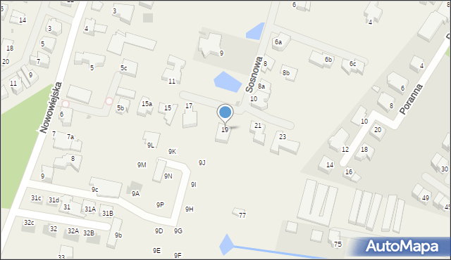 Bezrzecze, Sosnowa, 19, mapa Bezrzecze