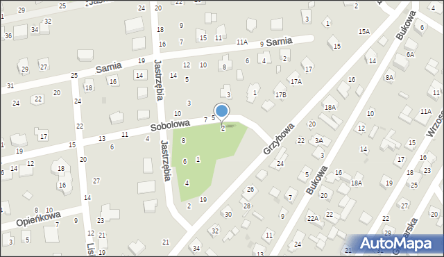 Biała Podlaska, Sobolowa, 2, mapa Białej Podlaskiej
