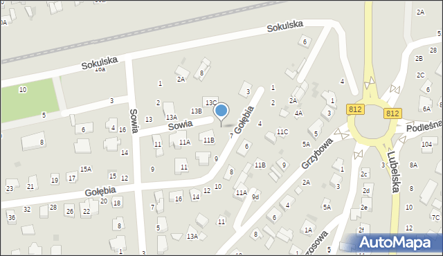 Biała Podlaska, Sowia, 11C, mapa Białej Podlaskiej