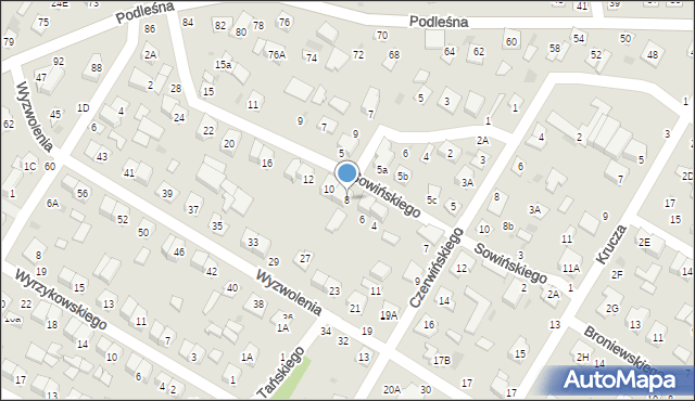 Biała Podlaska, Sowińskiego Józefa, gen., 8, mapa Białej Podlaskiej