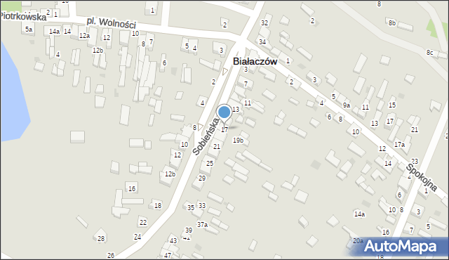 Białaczów, Sobieńska, 17, mapa Białaczów