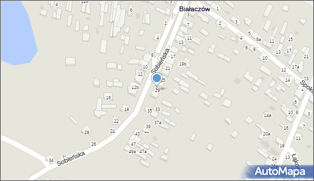 Białaczów, Sobieńska, 29, mapa Białaczów