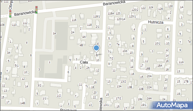 Białystok, Sobolewska, 8, mapa Białegostoku