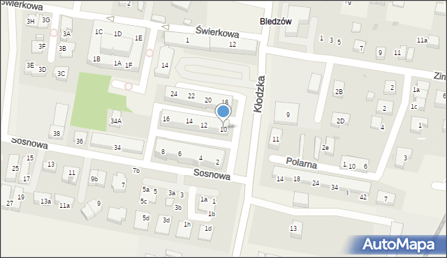 Bielany Wrocławskie, Sosnowa, 10, mapa Bielany Wrocławskie