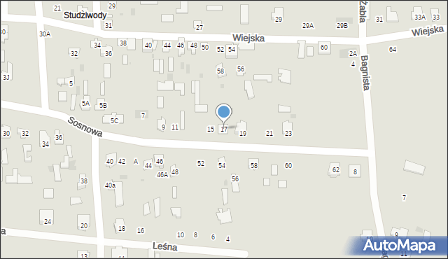 Bielsk Podlaski, Sosnowa, 17, mapa Bielsk Podlaski