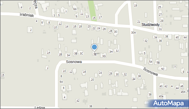 Bielsk Podlaski, Sosnowa, 3E, mapa Bielsk Podlaski