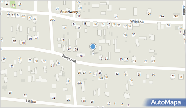 Bielsk Podlaski, Sosnowa, 7, mapa Bielsk Podlaski