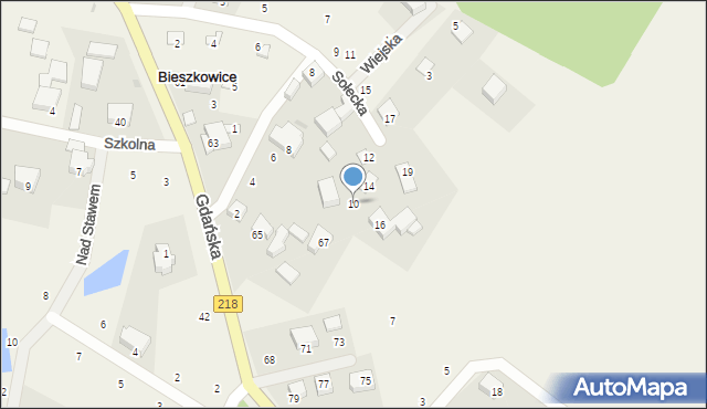 Bieszkowice, Sołecka, 10, mapa Bieszkowice