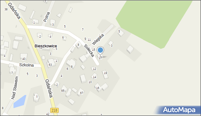 Bieszkowice, Sołecka, 17, mapa Bieszkowice