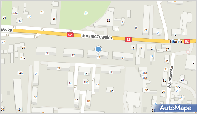 Błonie, Sochaczewska, 13, mapa Błonie