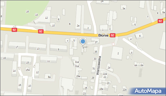 Błonie, Sochaczewska, 3, mapa Błonie