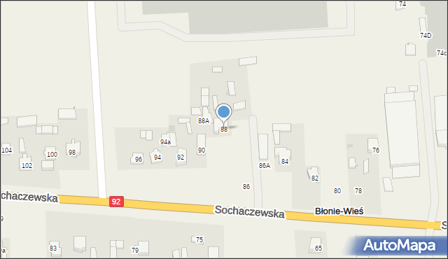 Błonie-Wieś, Sochaczewska, 88, mapa Błonie-Wieś