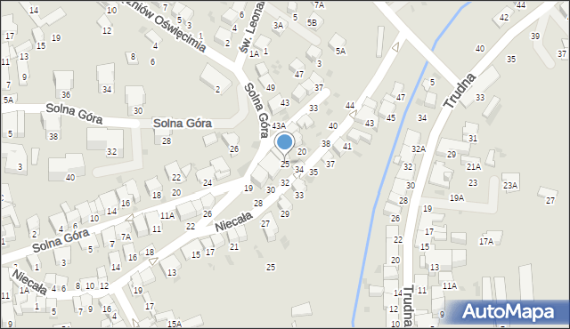 Bochnia, Solna Góra, 25, mapa Bochni