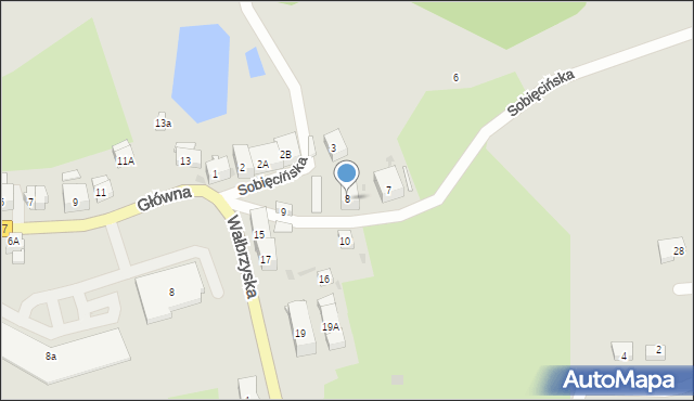 Boguszów-Gorce, Sobięcińska, 8, mapa Boguszów-Gorce