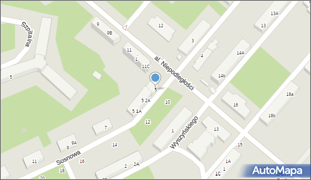 Borne Sulinowo, Sosnowa, 5, mapa Borne Sulinowo