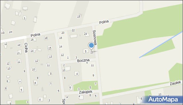 Brzeźce, Sosnowa, 13, mapa Brzeźce