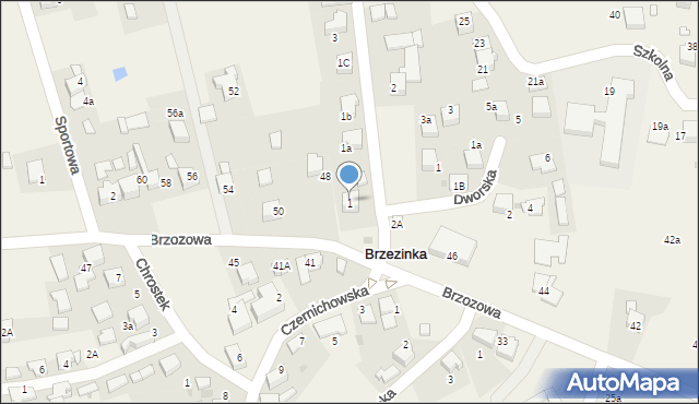 Brzezinka, Sołtysów, 1, mapa Brzezinka