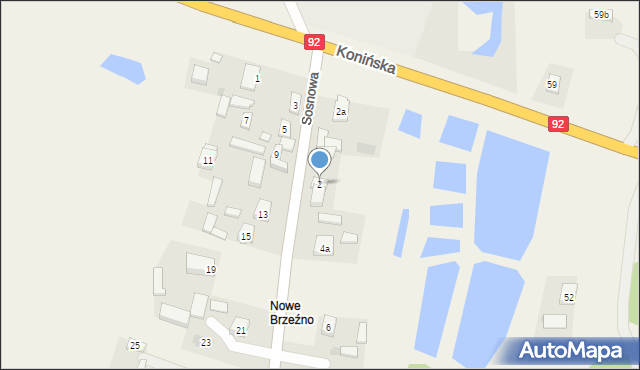 Brzeźno, Sosnowa, 2, mapa Brzeźno