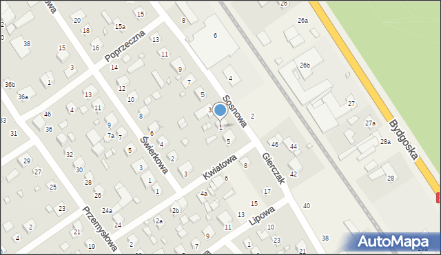 Brzoza, Sosnowa, 1, mapa Brzoza