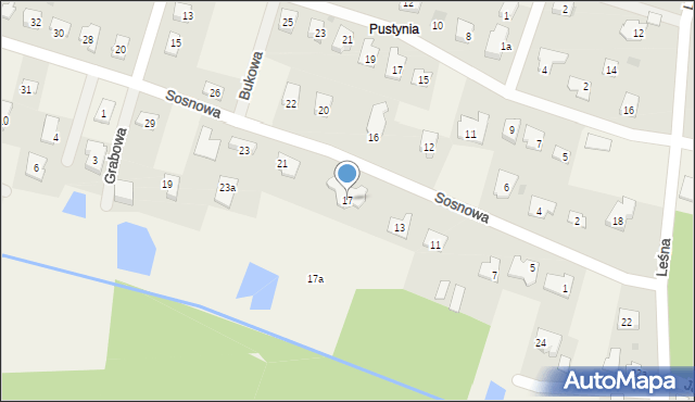 Brzozówka, Sosnowa, 17, mapa Brzozówka