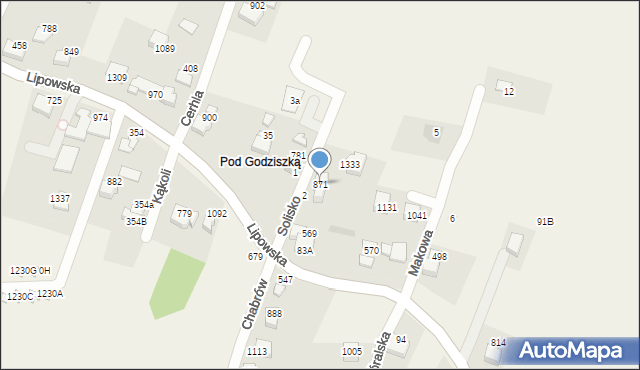 Buczkowice, Solisko, 871, mapa Buczkowice