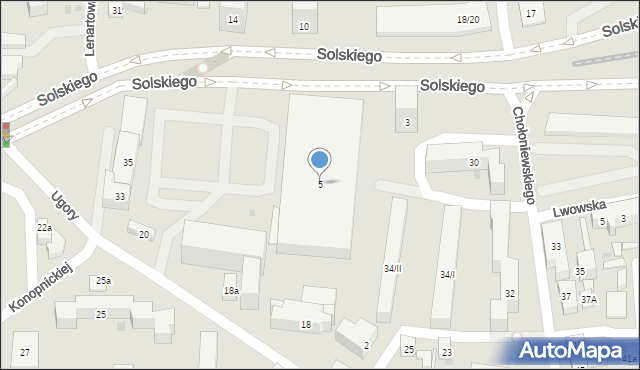 Bydgoszcz, Solskiego Ludwika, 5, mapa Bydgoszczy