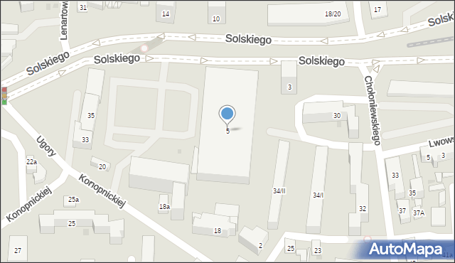 Bydgoszcz, Solskiego Ludwika, 5, mapa Bydgoszczy