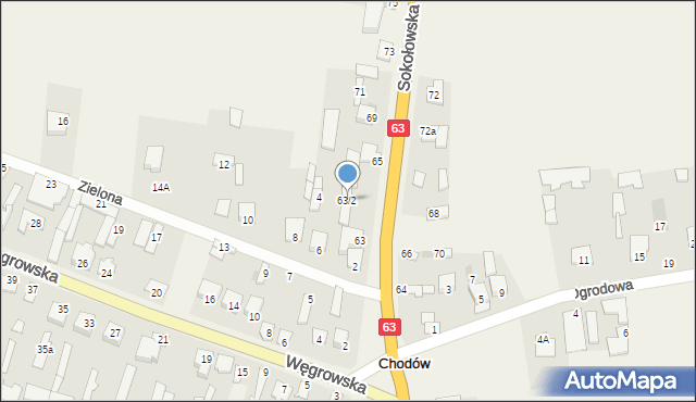 Chodów, Sokołowska, 63/2, mapa Chodów