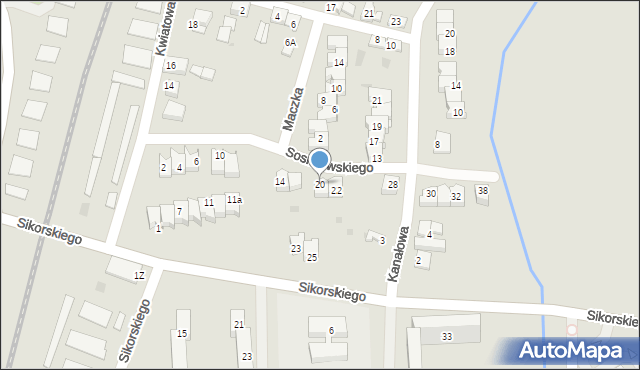 Chrzanów, Sosnkowskiego Kazimierza, gen., 20, mapa Chrzanów