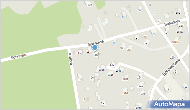 Chrzanów, Sosnowa, 11b, mapa Chrzanów