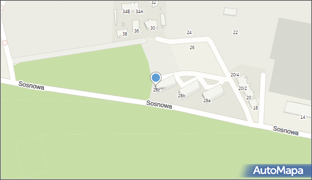 Cierpice, Sosnowa, 28c, mapa Cierpice