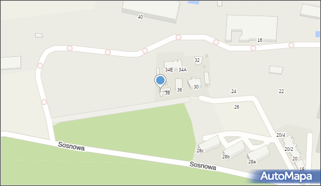 Cierpice, Sosnowa, 38B, mapa Cierpice
