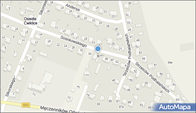 Ćwiklice, Sosnkowskiego Kazimierza, gen., 36, mapa Ćwiklice