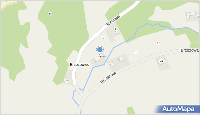 Czaszyn, Sosnowa, 5, mapa Czaszyn