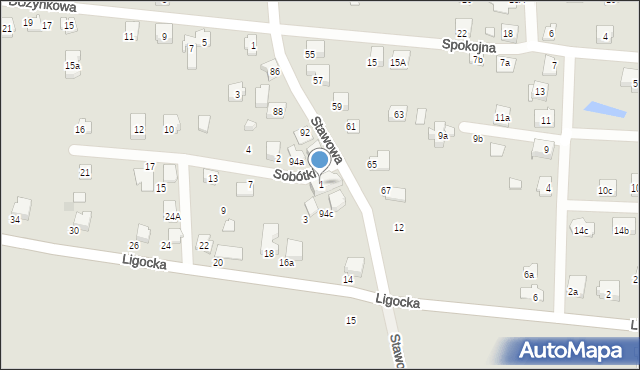 Czechowice-Dziedzice, Sobótki, 1, mapa Czechowic-Dziedzic