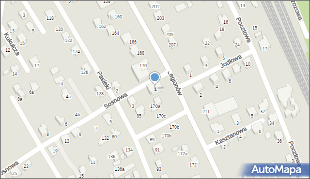 Czechowice-Dziedzice, Sosnowa, 1, mapa Czechowic-Dziedzic