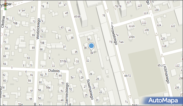 Częstochowa, Sowińskiego Józefa, gen., 34, mapa Częstochowy