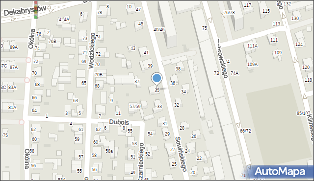 Częstochowa, Sowińskiego Józefa, gen., 35, mapa Częstochowy