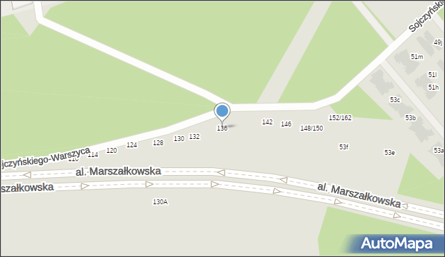 Częstochowa, Sojczyńskiego-Warszyca Stanisława, 136, mapa Częstochowy