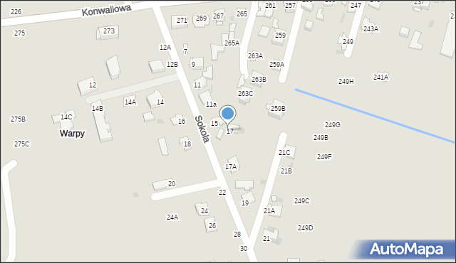 Częstochowa, Sokola, 17, mapa Częstochowy