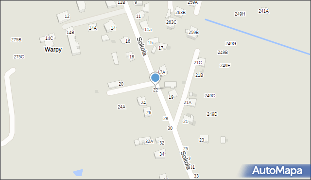 Częstochowa, Sokola, 22, mapa Częstochowy