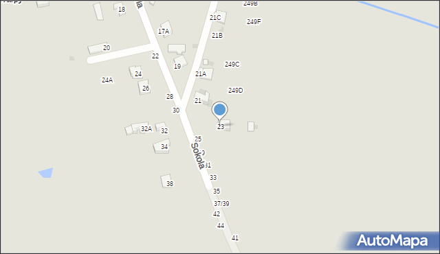 Częstochowa, Sokola, 23, mapa Częstochowy