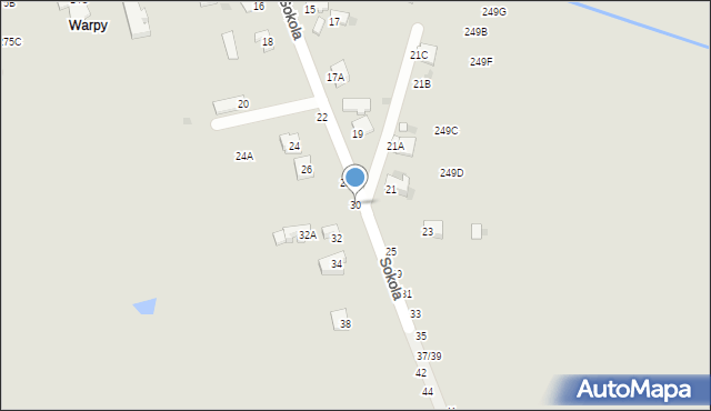 Częstochowa, Sokola, 30, mapa Częstochowy