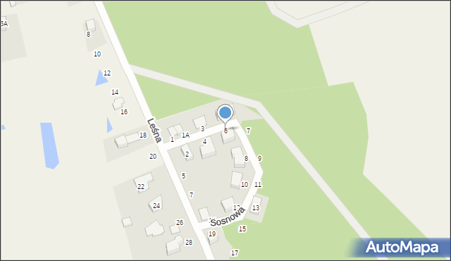 Dąbrowa, Sosnowa, 6, mapa Dąbrowa
