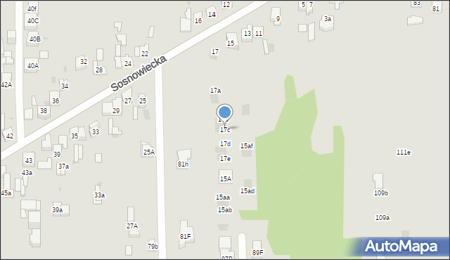 Dąbrowa Górnicza, Sosnowiecka, 17c, mapa Dąbrowa Górnicza