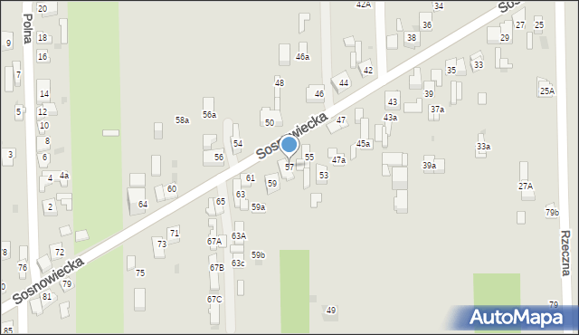 Dąbrowa Górnicza, Sosnowiecka, 57, mapa Dąbrowa Górnicza