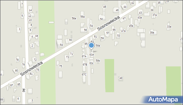 Dąbrowa Górnicza, Sosnowiecka, 63B, mapa Dąbrowa Górnicza