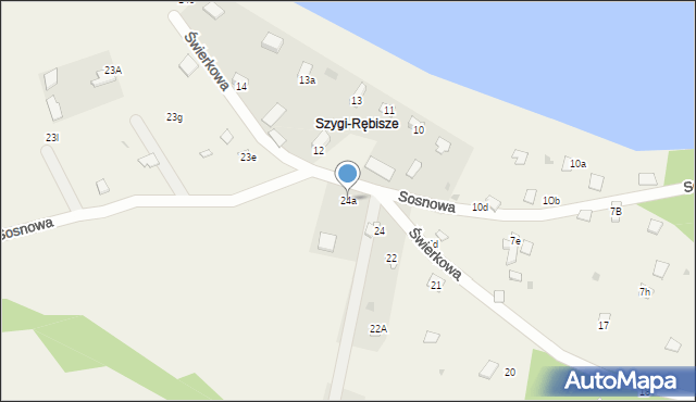 Dąbrówka, Sosnowa, 24a, mapa Dąbrówka