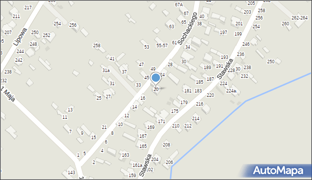 Dęblin, Sochackiego Augusta, dr., 20, mapa Dęblin